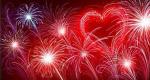 fireworks with heart